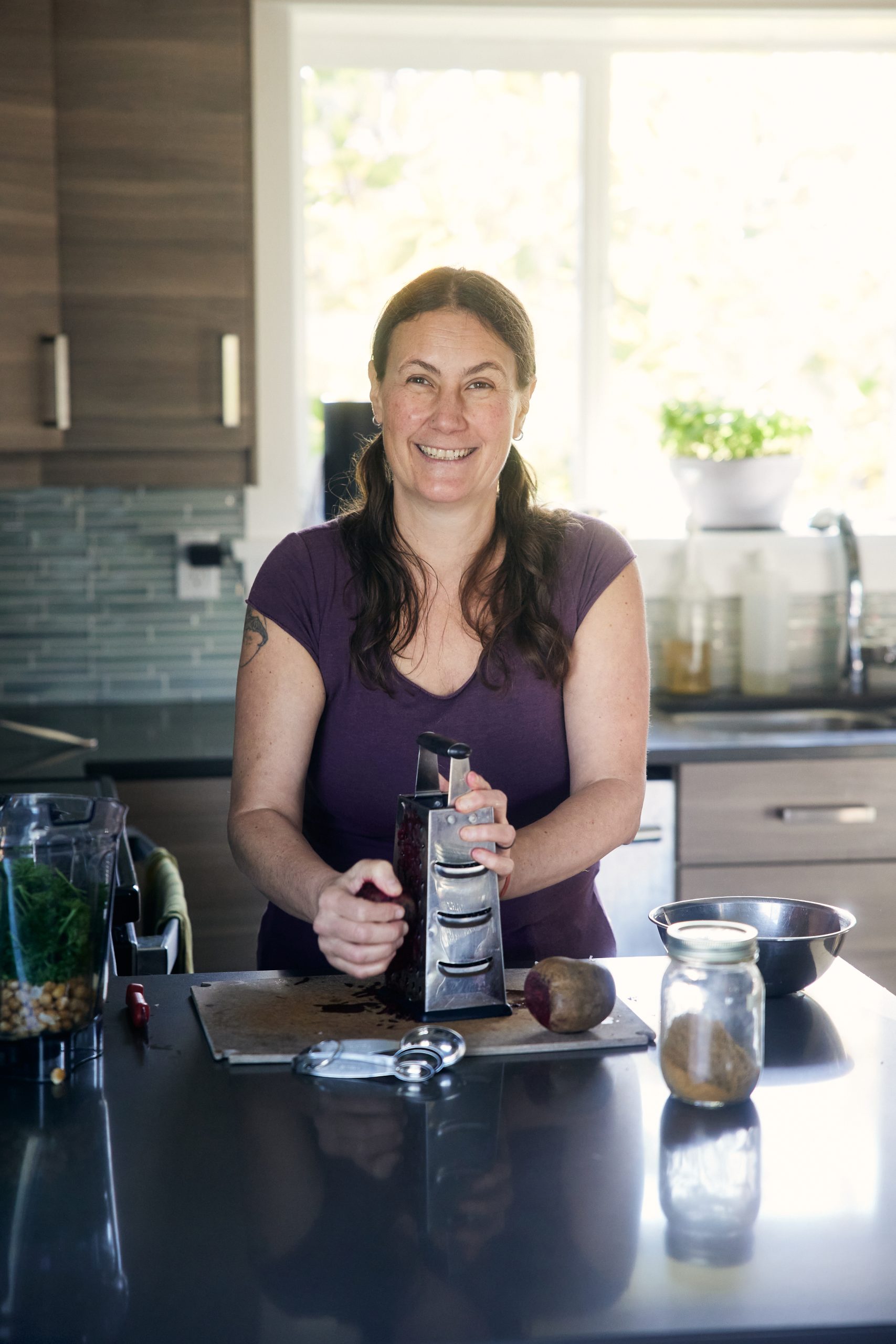 Karyn shredding beets