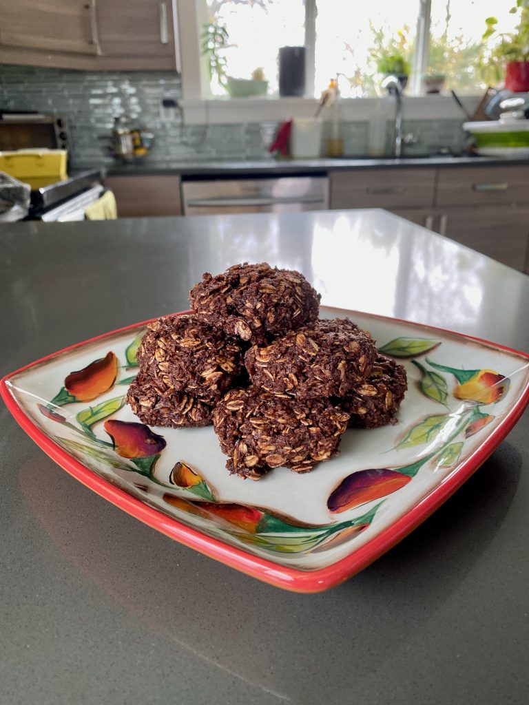 no bake chocolate and coconut haystack cookies
